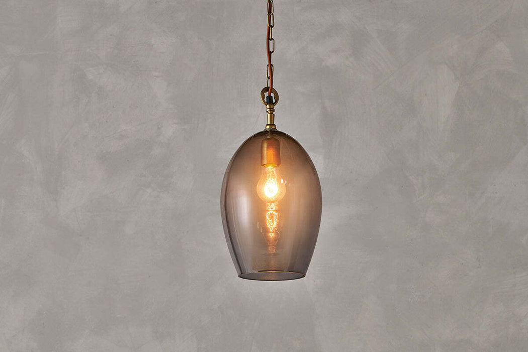 Otoro Recycled Glass Pendant Smoke Small Oval