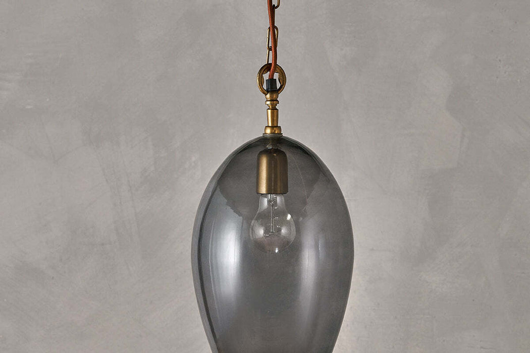 Otoro Recycled Glass Pendant Smoke Small Oval