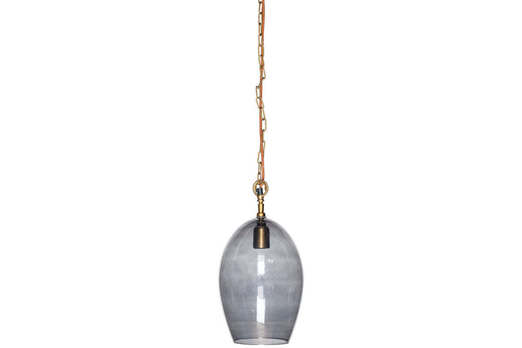 Otoro Recycled Glass Pendant Smoke Small Oval