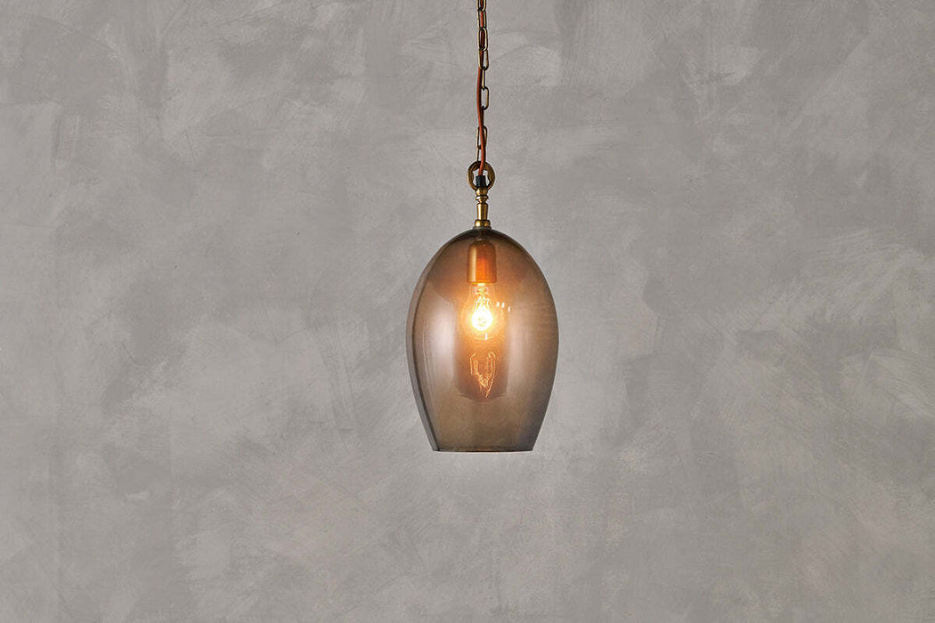 Otoro Recycled Glass Pendant Smoke Small Oval