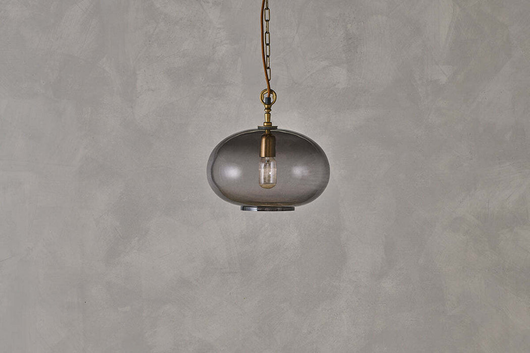 Otoro Recycled Glass Pendant Smoke Small Round