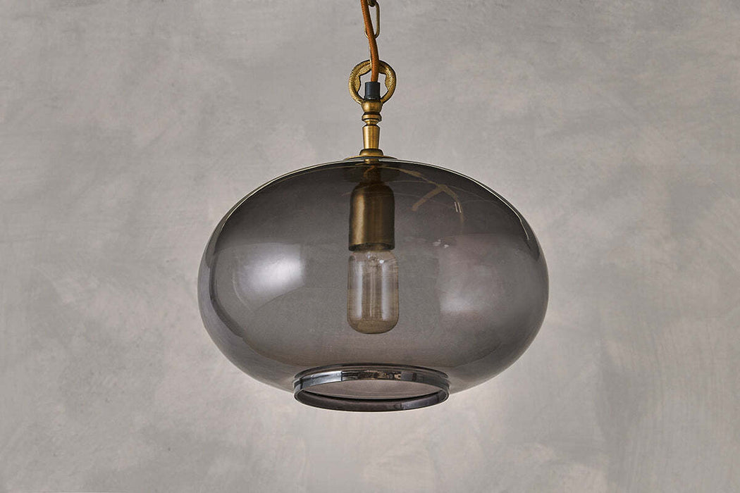 Otoro Recycled Glass Pendant Smoke Small Round
