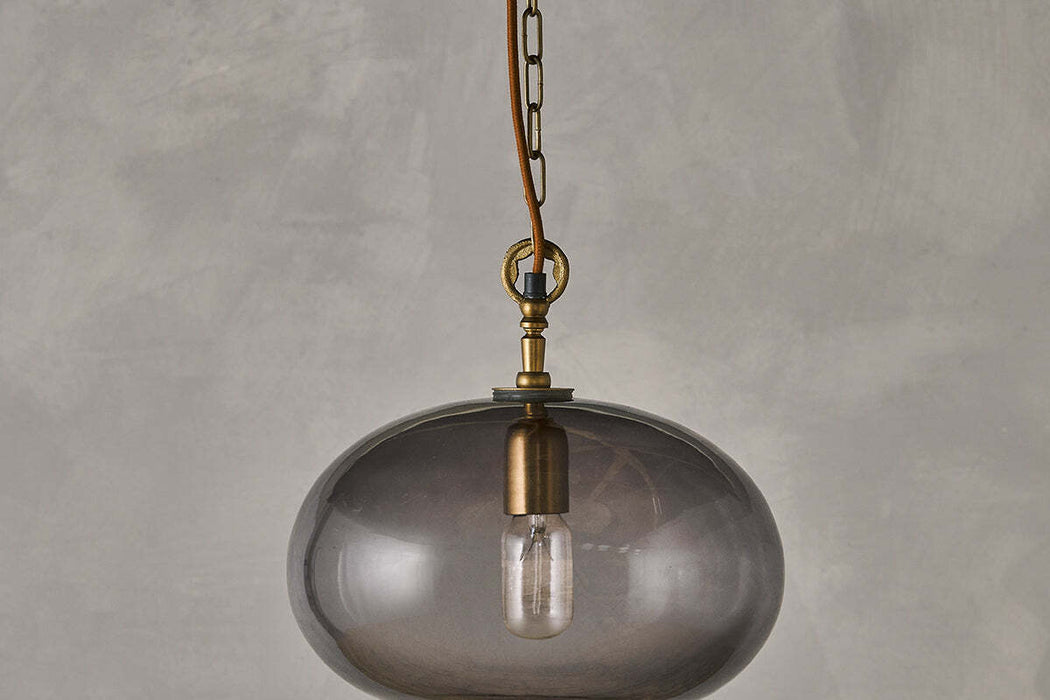 Otoro Recycled Glass Pendant Smoke Small Round