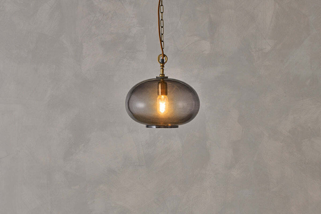 Otoro Recycled Glass Pendant Smoke Small Round