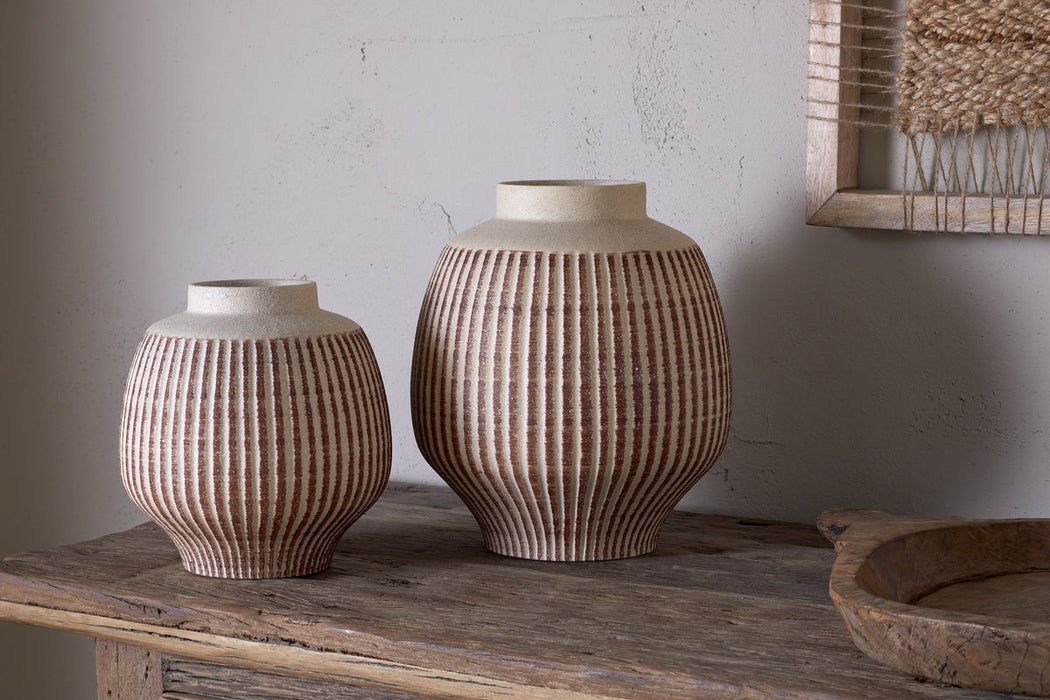 Perola Reactive Glaze Decorative Vase Natural Rust