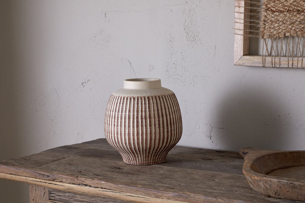 Perola Reactive Glaze Decorative Vase Natural Rust
