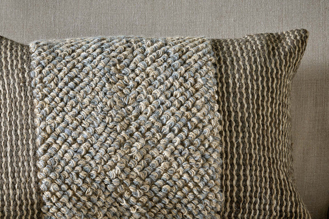 Paduna Jute Cotton Cushion Cover Soft Blue Brown