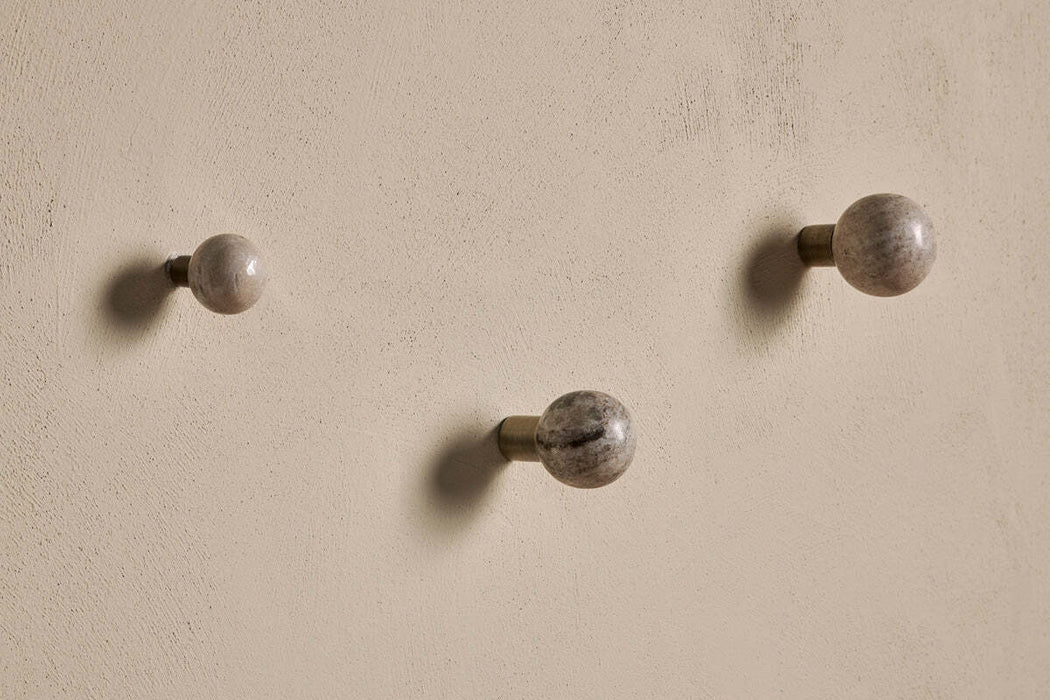 Paladi Marble Iron Round Hook Grey