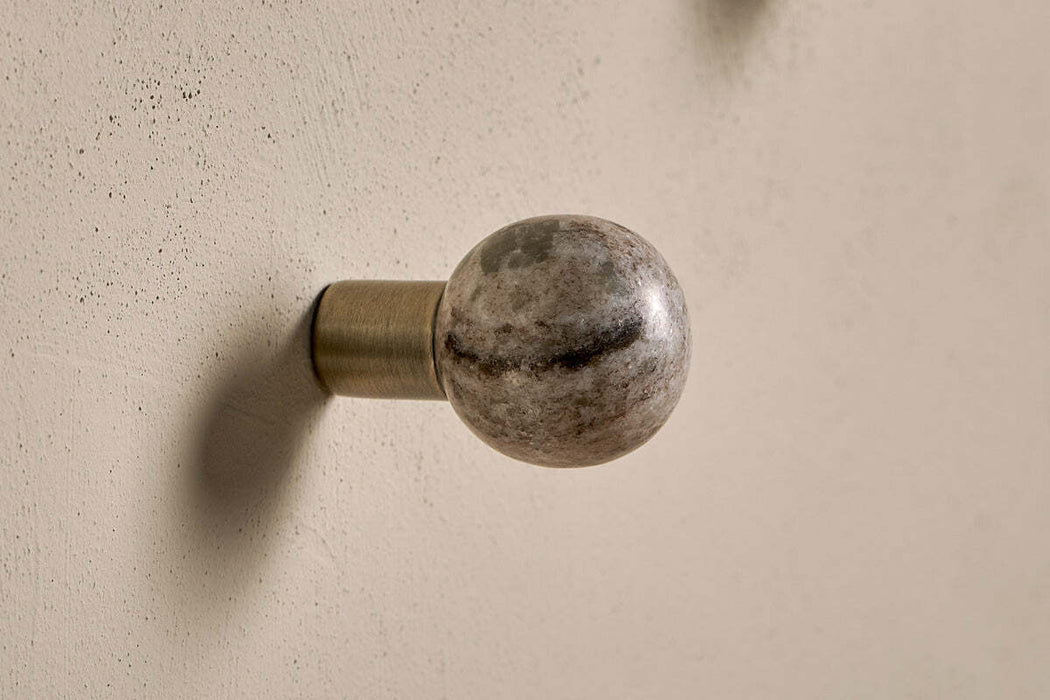 Paladi Marble Iron Round Hook Grey