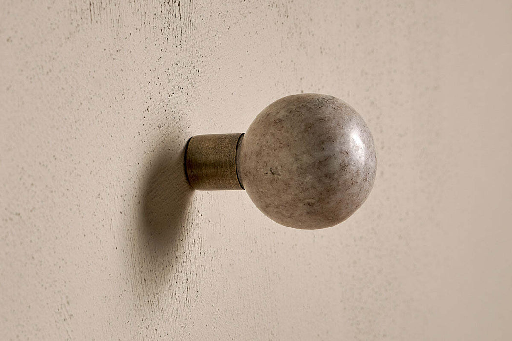 Paladi Marble Iron Round Hook Grey