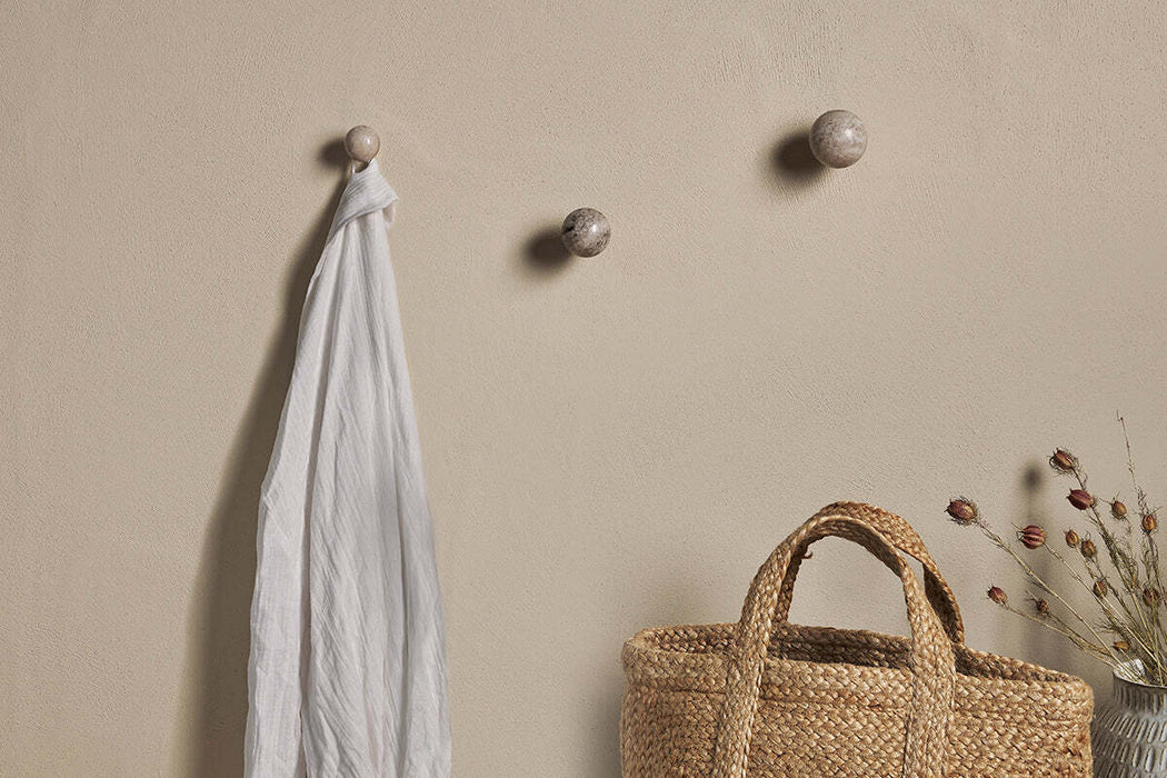 Paladi Marble Iron Round Hook Grey