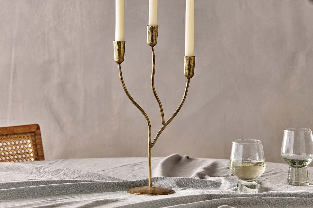 Palani Candleabra Antique Brass Small