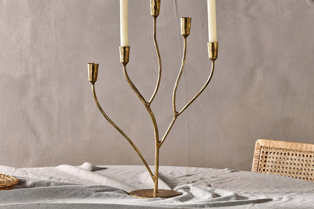 Palani Statement Candleabra Antique Brass Large