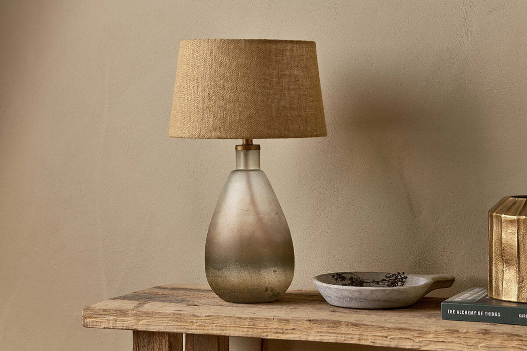 Palla Recycled Glass Table Lamp Rustic Smoke