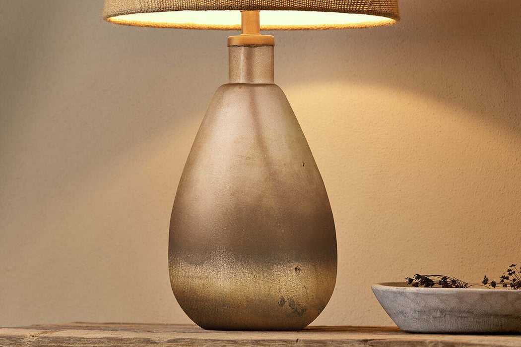 Palla Recycled Glass Table Lamp Rustic Smoke