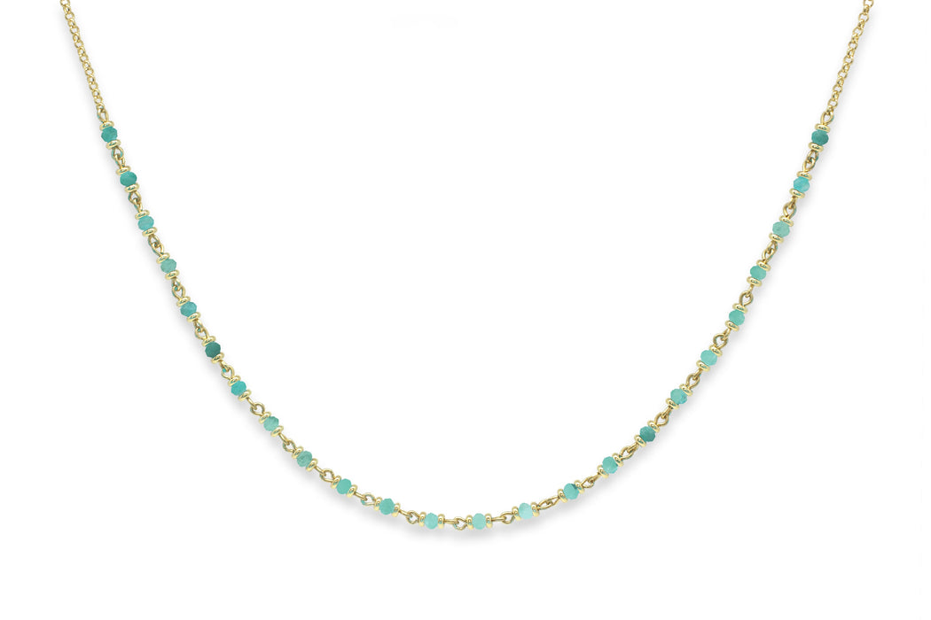 Panacea Amazonite Gold Gemstone Necklace