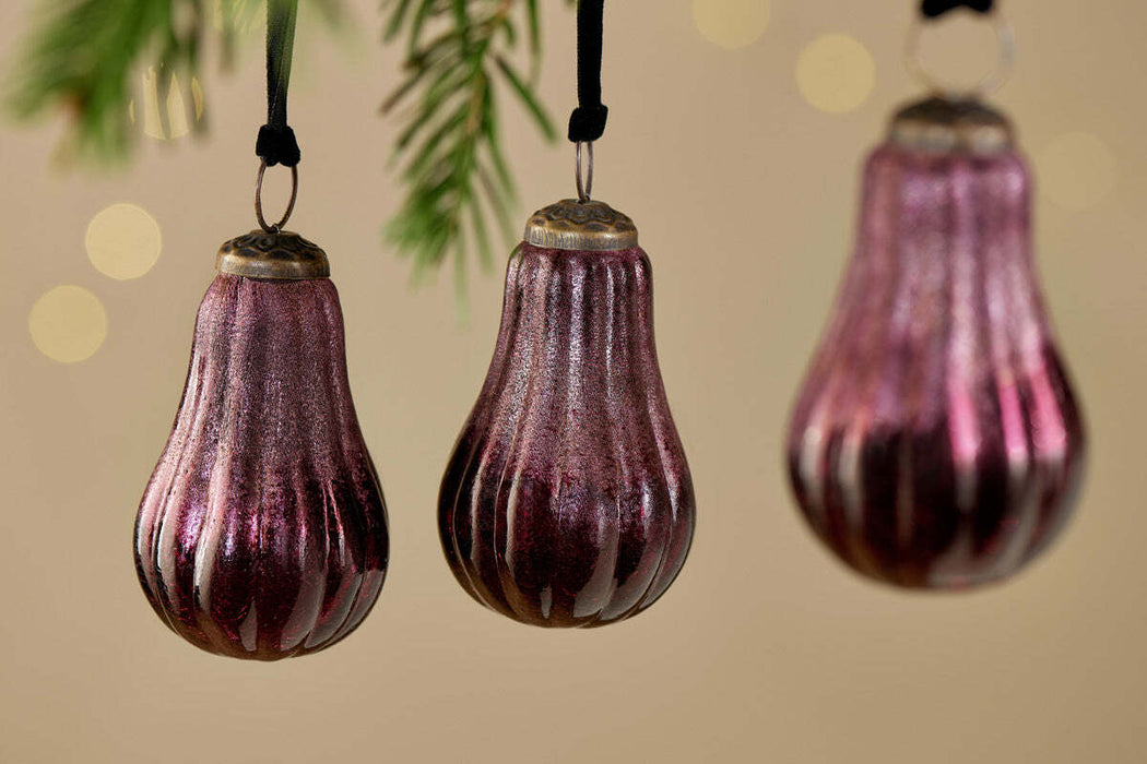 Pannee Drop Baubles Ruby Set Of 4