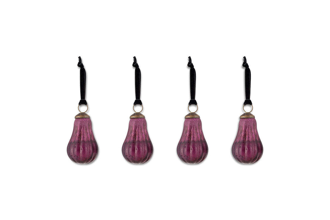 Pannee Drop Baubles Ruby Set Of 4