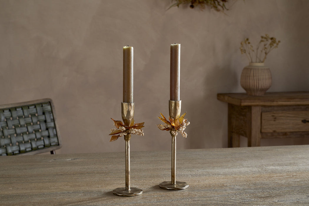 Parili Candle Holder Ochre Set Of 2