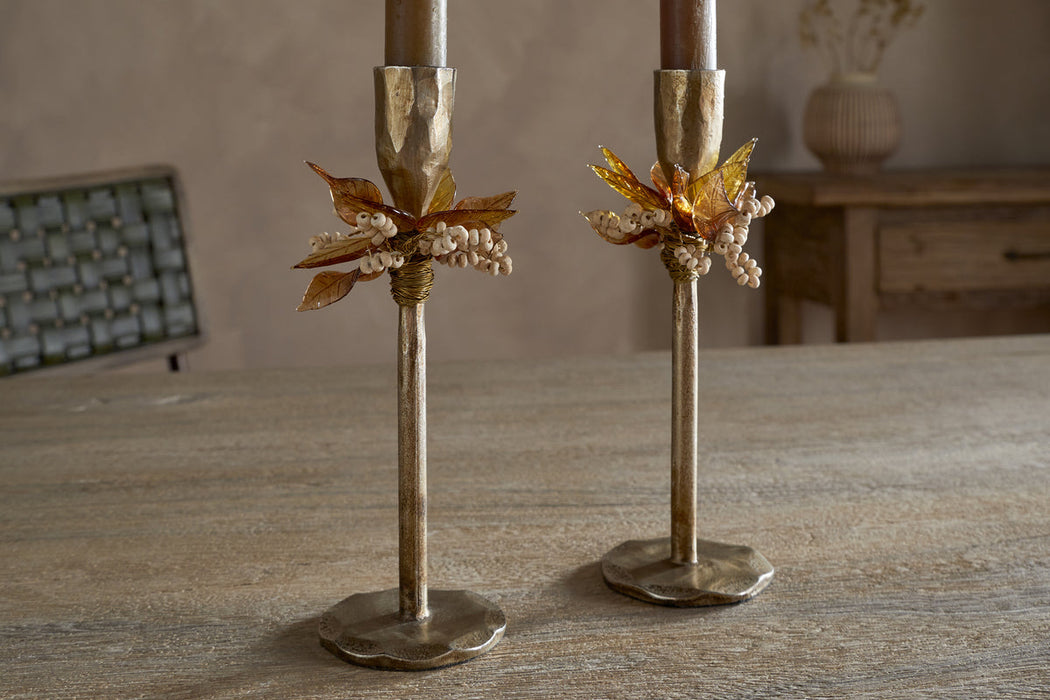 Parili Candle Holder Ochre Set Of 2
