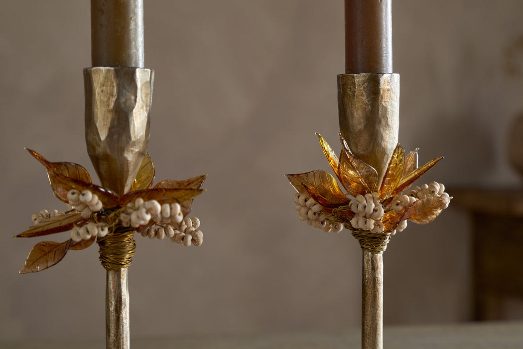 Parili Candle Holder Ochre Set Of 2