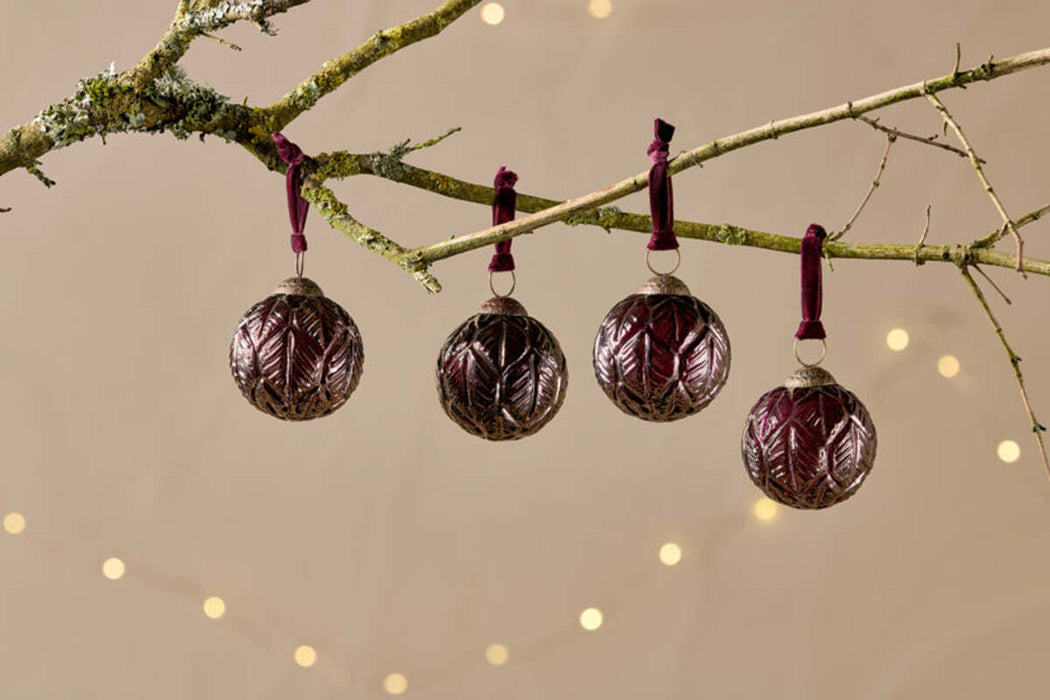 Patta Baubles Burgundy Set Of 4