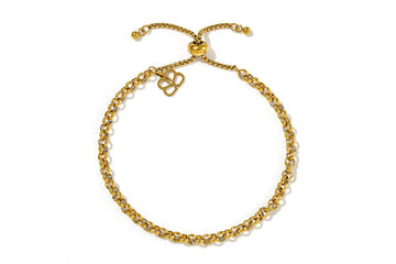 Persephone Rolo Gold Chain Slider Bracelet