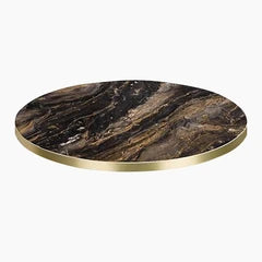 Phoenix Round Table Top | Cappuccino Marble Effect
