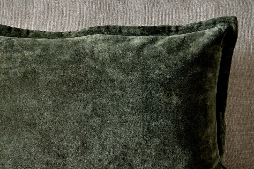 Pilani Velvet Linen Cushion Cover Moss