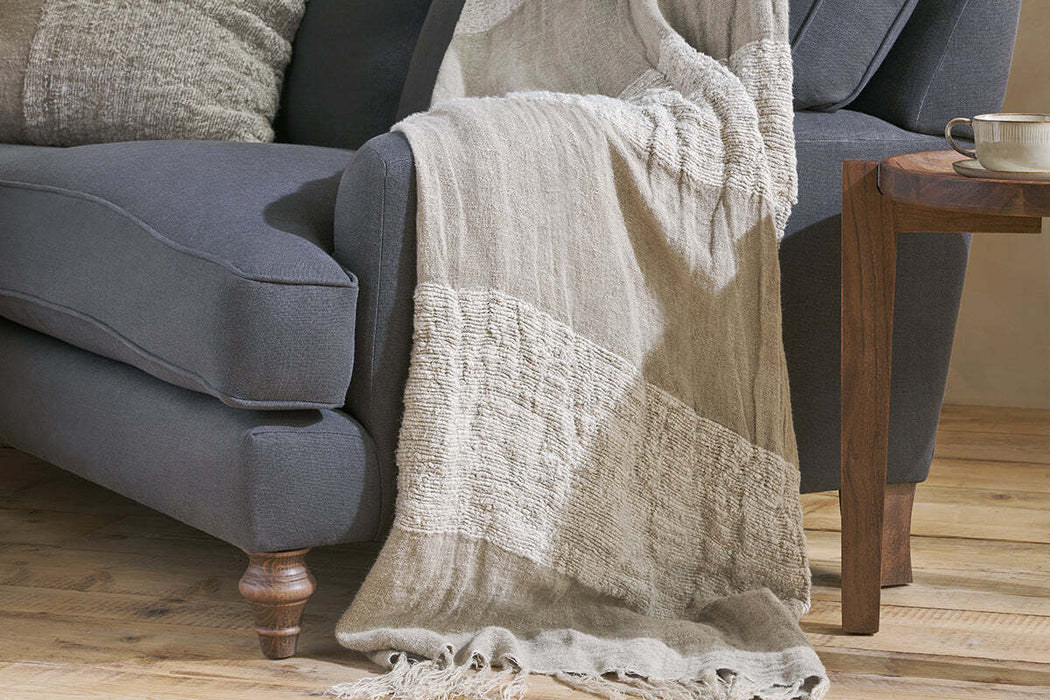 Puli Recycled Linen Throw Natural