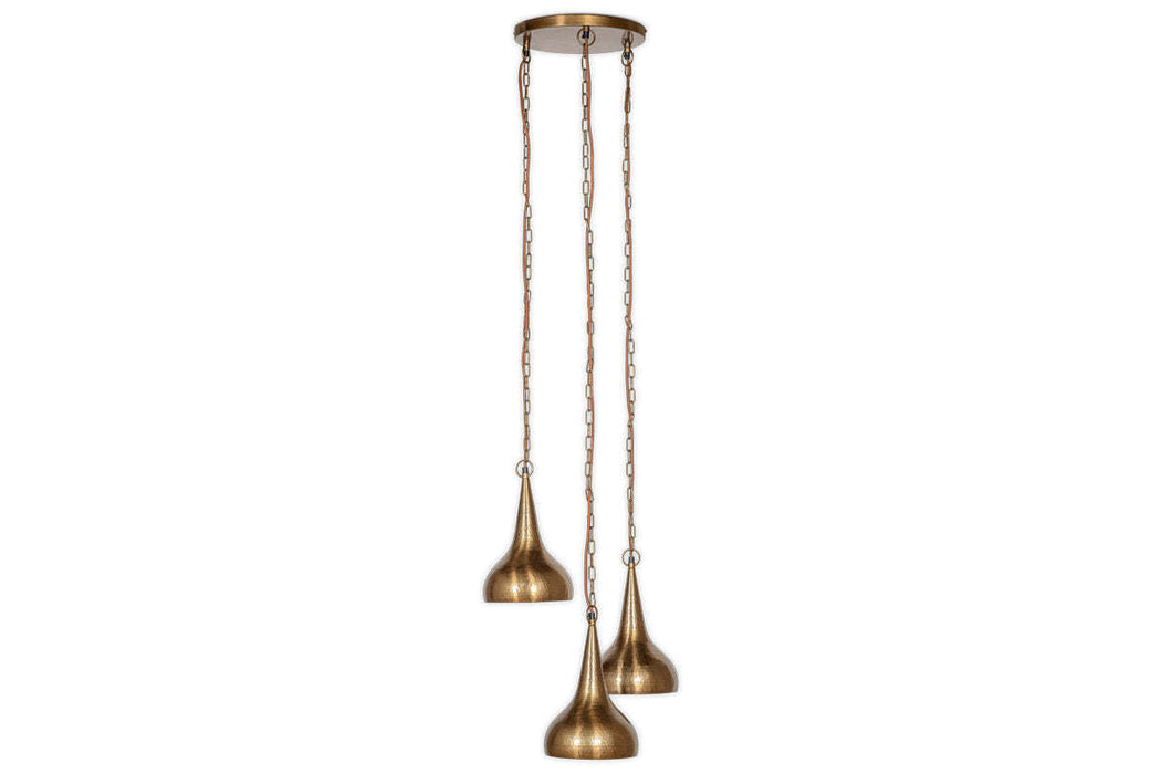 Quinn Hammered Metal Cluster Lamp Antique Brass