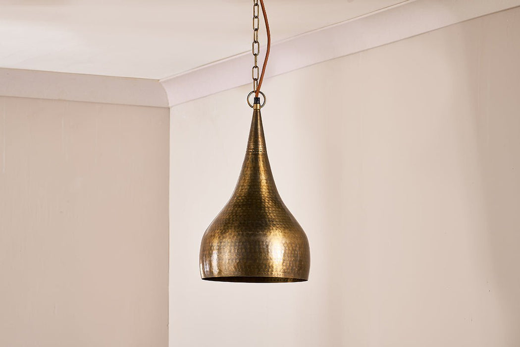 Quinn Hammered Metal Pendant Small