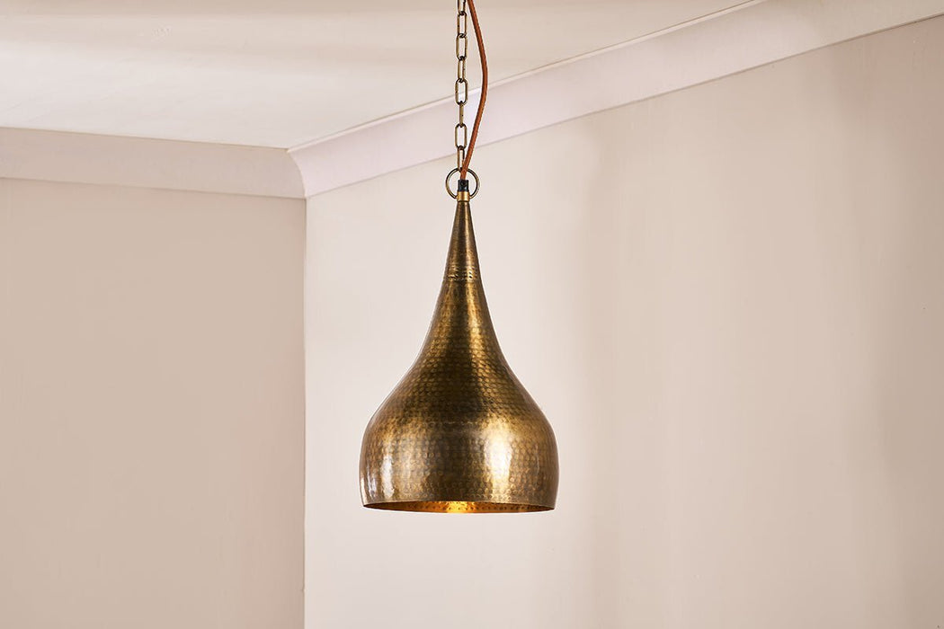 Quinn Hammered Metal Pendant Small