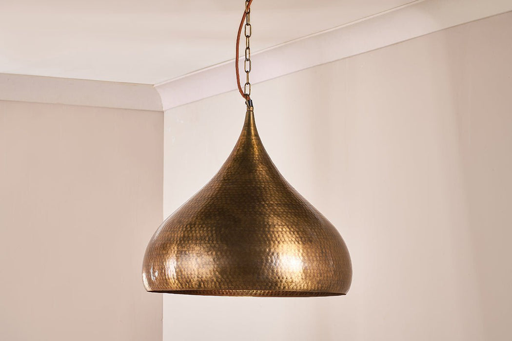 Quinn Statement Hammered Metal Pendant Large