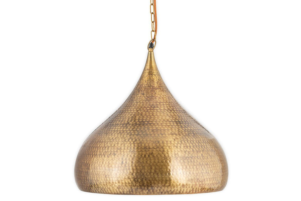 Quinn Statement Hammered Metal Pendant Large