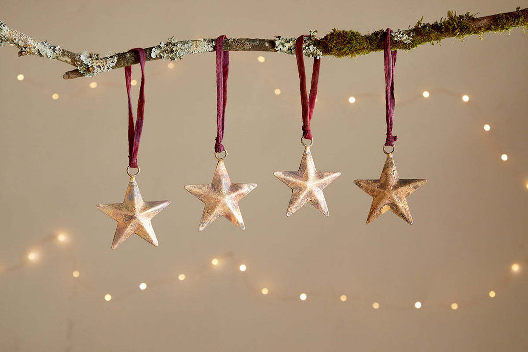 Roshani Star Baubles Antique Brass Set Of 4