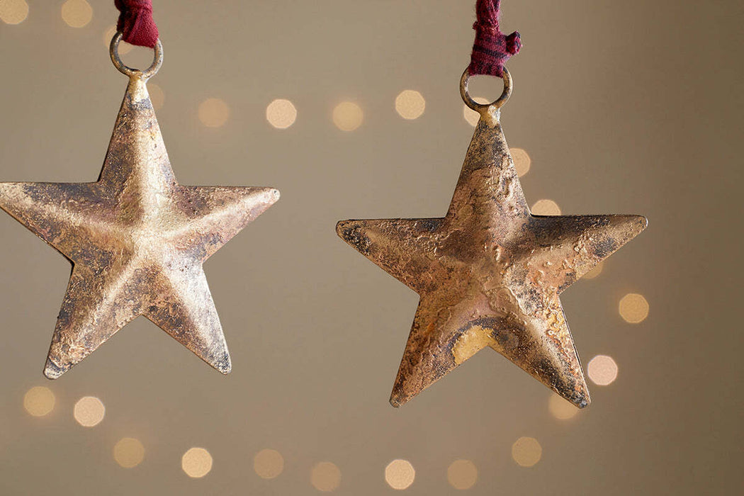 Roshani Star Baubles Antique Brass Set Of 4