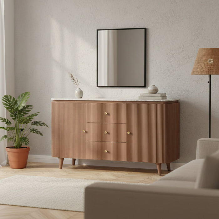 Ashford Natural Marble & Wood Extra Large Sideboard
