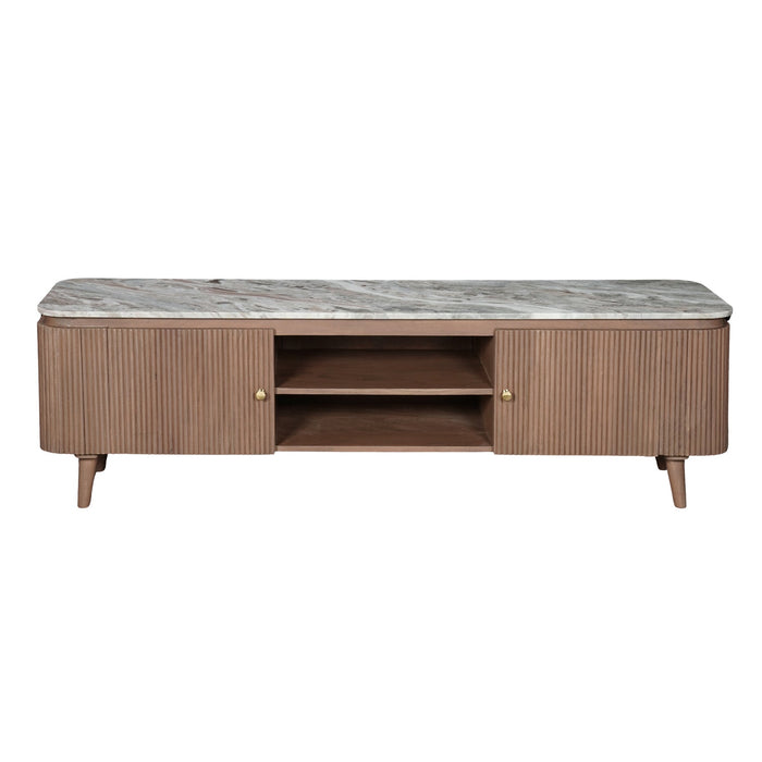 Ashford Natural Marble & Wood Large Tv Cabinet