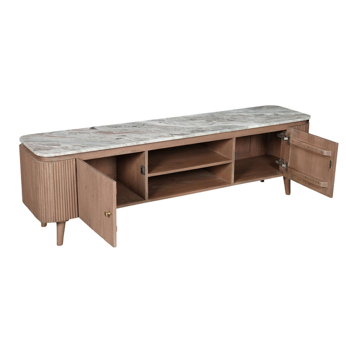 Ashford Natural Marble & Wood Large Tv Cabinet