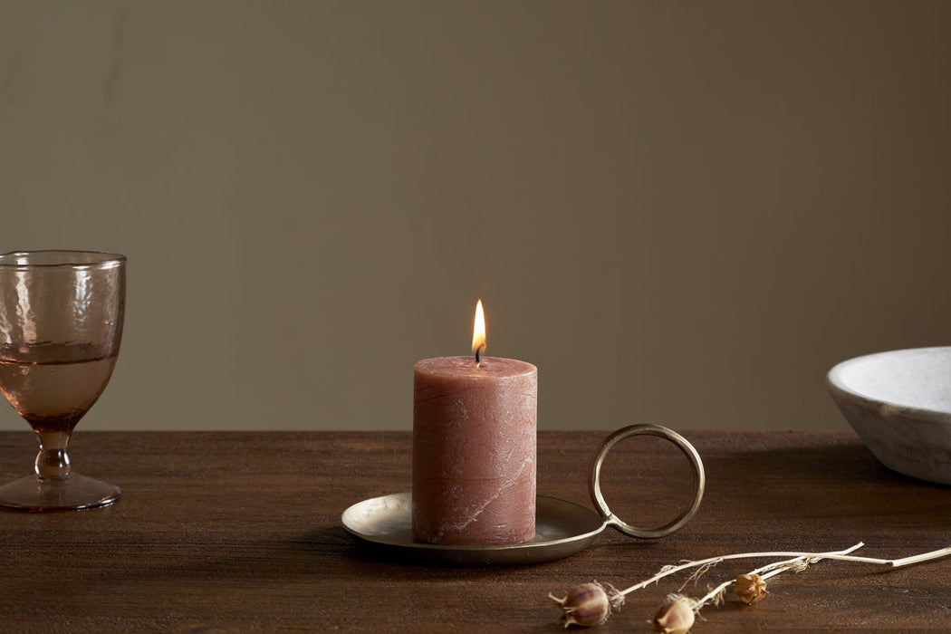 Rustic Soy Blend Mini Pillar Candle Rust