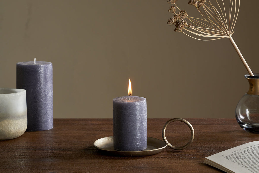 Rustic Soy Blend Mini Pillar Candle Charcoal
