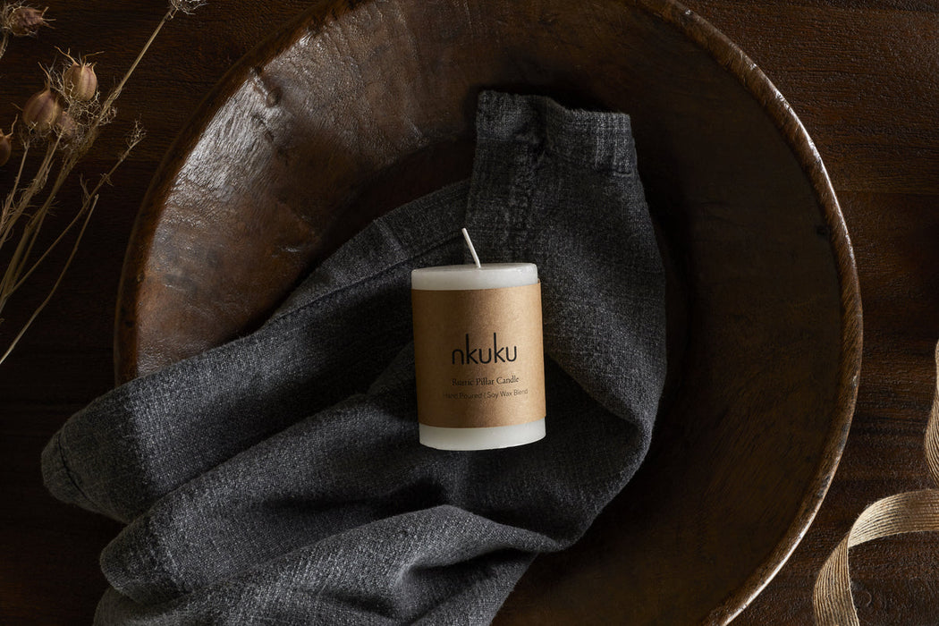 Rustic Soy Blend Mini Pillar Candle White