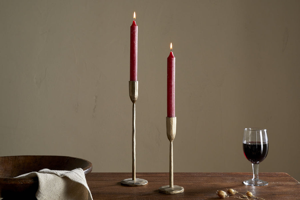 Rustic Soy Blend Dinner Candle Dark Cherry Set Of 2