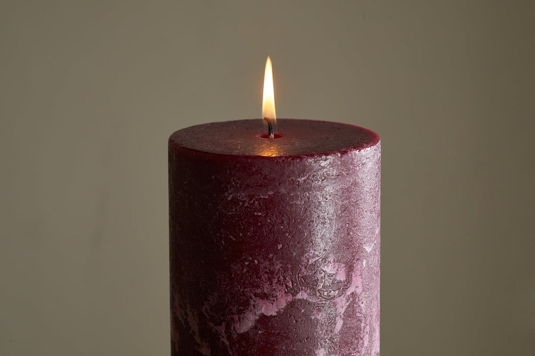 Rustic Soy Blend Pillar Candle Dark Cherry Large