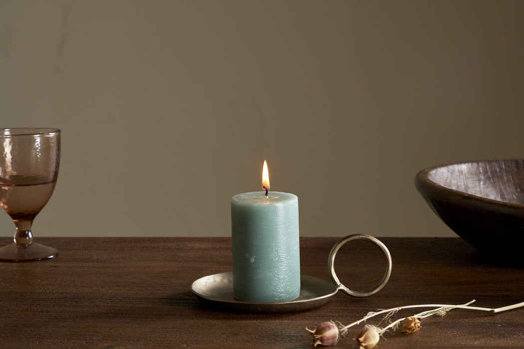 Rustic Soy Blend Mini Pillar Candle Sage Green