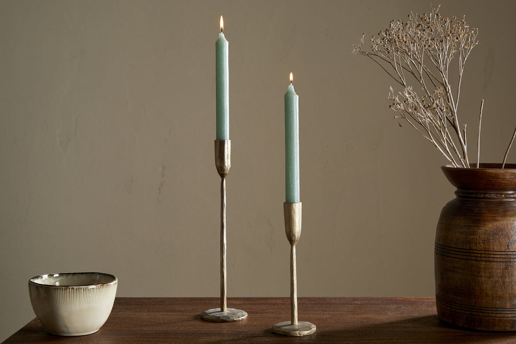 Rustic Soy Blend Dinner Candle Sage Green Set Of 2
