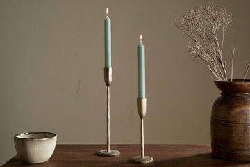 Rustic Soy Blend Dinner Candle - Sage Green (Set of 2)
