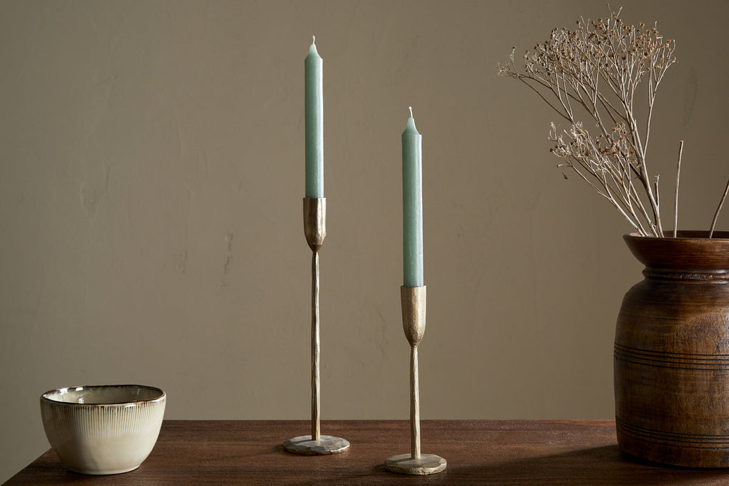 Rustic Soy Blend Dinner Candle Sage Green Set Of 2