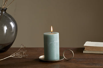 Rustic Soy Blend Pillar Candle - Sage Green - Small